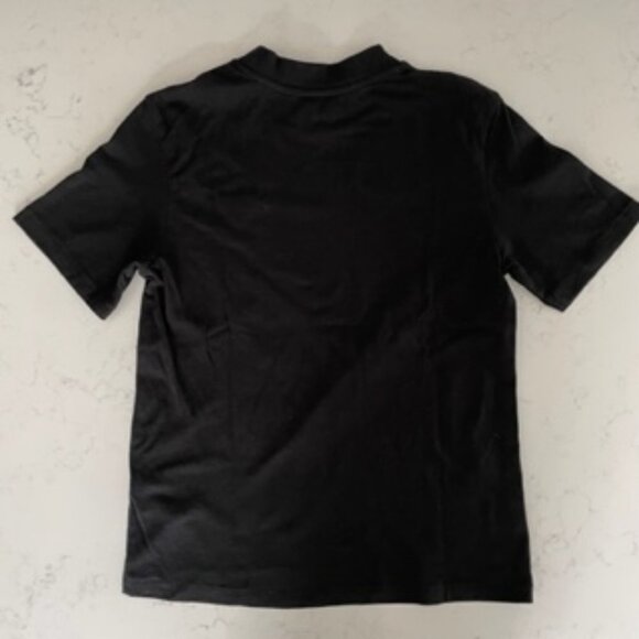 ICONE for Simons SS Faux Turtleneck Top w Cross Stitched Heart Black + Red Sz S - Picture 8 of 10